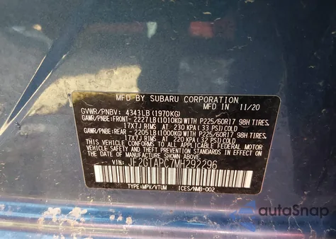 2021 Subaru Crosstrek Premium from USA, damaged, VIN JF2GTAPC7MH292296
